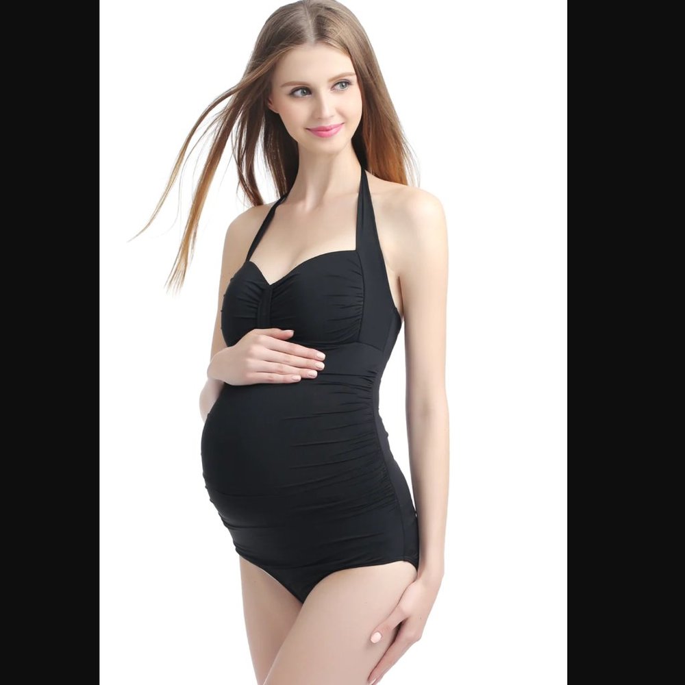 Kimi + Kai Maternity "Dana" UPF 50+ One Piece Maternity Swimsuit Size Sm…